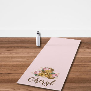 Pink Floral Yoga Mat