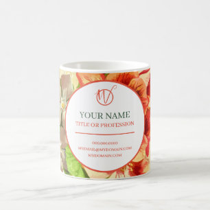 Pink Floral Your Profession and Website, ZSSG Coffee Mug