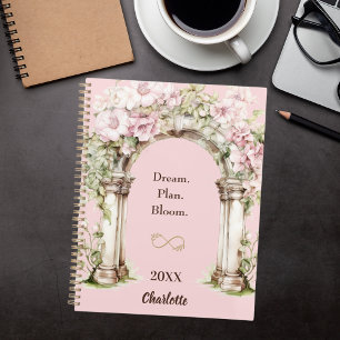 Pink florals arch inspirational quote 2026 planner