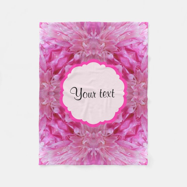 Pink Florals Fleece Blanket (Front)