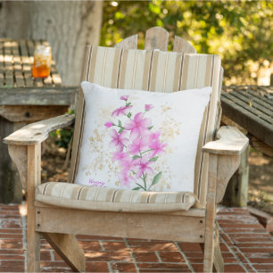 Pink Florals Gold Details   Happy Mother's Day Cushion