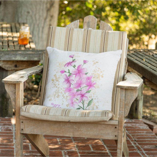 Pink Florals Gold Details | Happy Mother's Day Cushion (Chair)