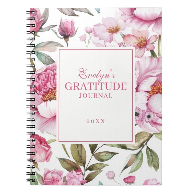 Pink Florals Gratitude Journal (Front)