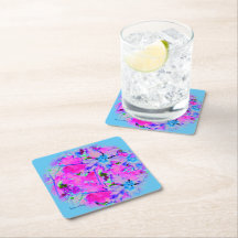 Pink Florals Paper Coaster