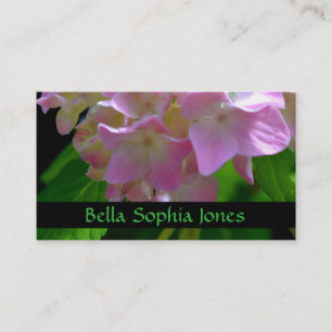 Pink florals purple florals orange hydrangeas business card