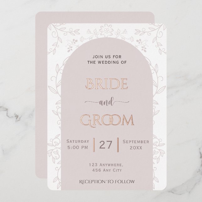 Pink floray design  & golden rose touch wedding  (Front/Back)