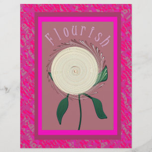 Pink Flourish Flower Bulk Scrapbook Paper Pages