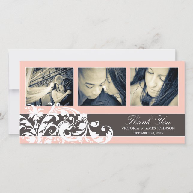 PINK FLOURISH | WEDDING THANK YOU CARD (Front)