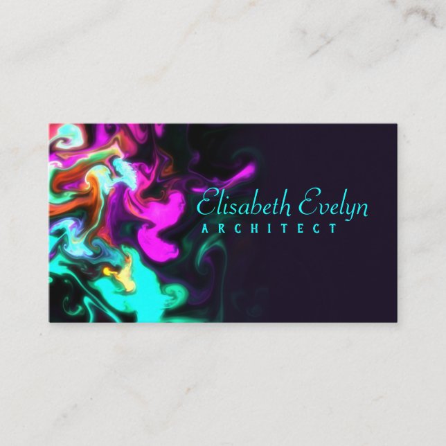 Pink flow on black g788 business card (Front)