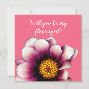 Pink Flowe ,  Will you be my flowergirl card