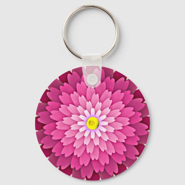 Pink Flower-64655 Key Ring (Front)