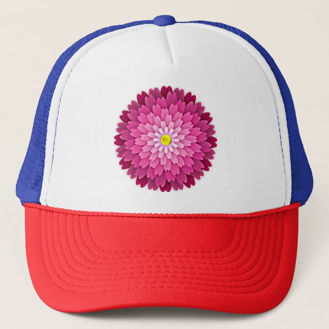 Pink Flower-64655 Trucker Hat (Front)