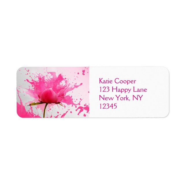 Pink Flower Abstract Paint Splatter (Front)