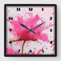 Pink Flower Abstract Paint Splatter