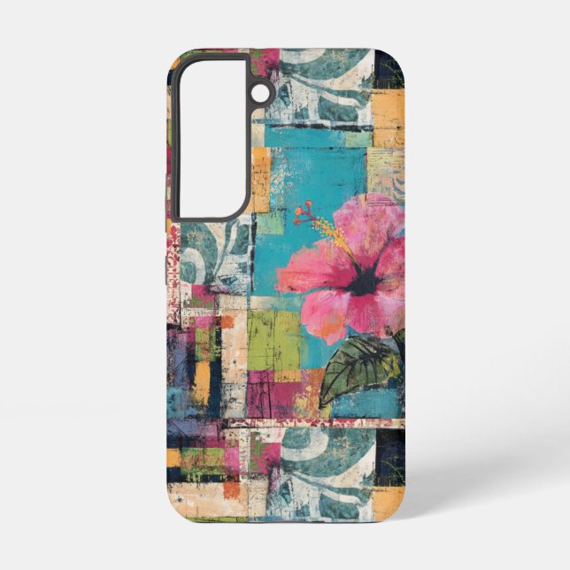 Pink Flower Abstract Samsung Galaxy S22 Case (Back)