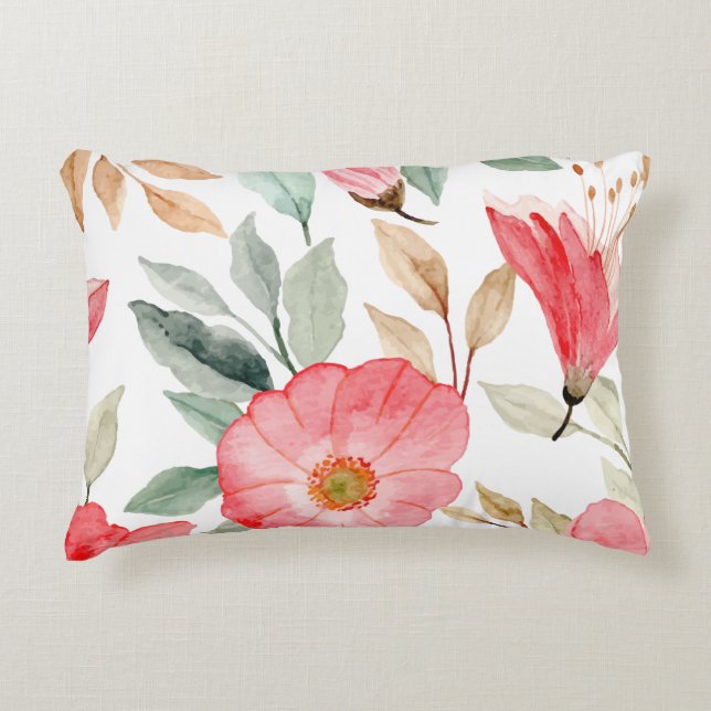 Pink flower Accent Pillow (Front)
