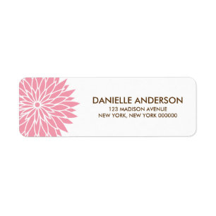 Pink Flower Address Return Labels