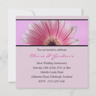 Pink Flower Anniversary Party Invitation