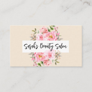 Pink Flower Arrangement Background Business Card