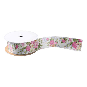 Pink Flower Arrangement Satin Ribbon