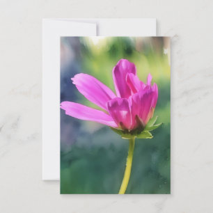 Pink Flower Art Flat Note Card