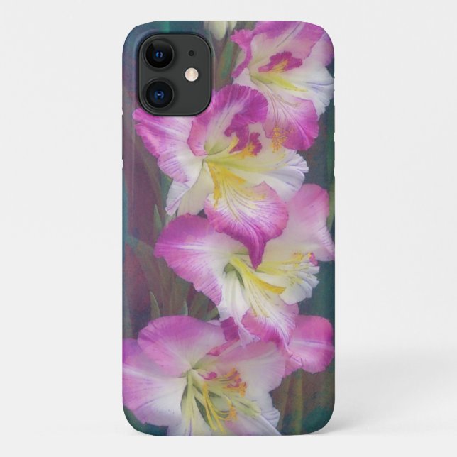 Pink Flower Art Floral Gladiolus Garden Phone Case (Back)
