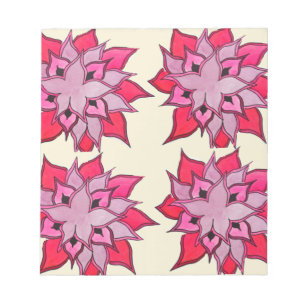 Pink flower art floral pattern notepad