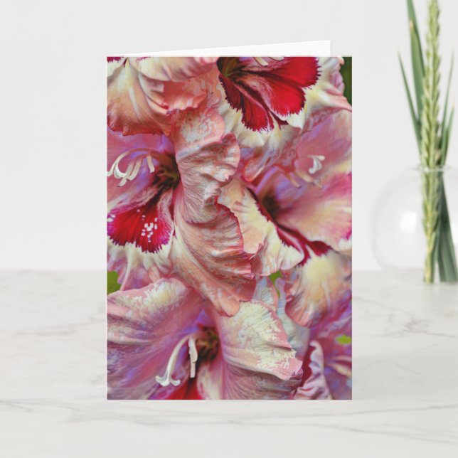 Pink Flower Art Note Card (Front)