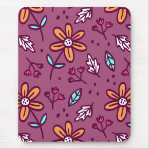 Pink Flower Art Pattern Aesthetic Flower PNG Tradi Mouse Mat