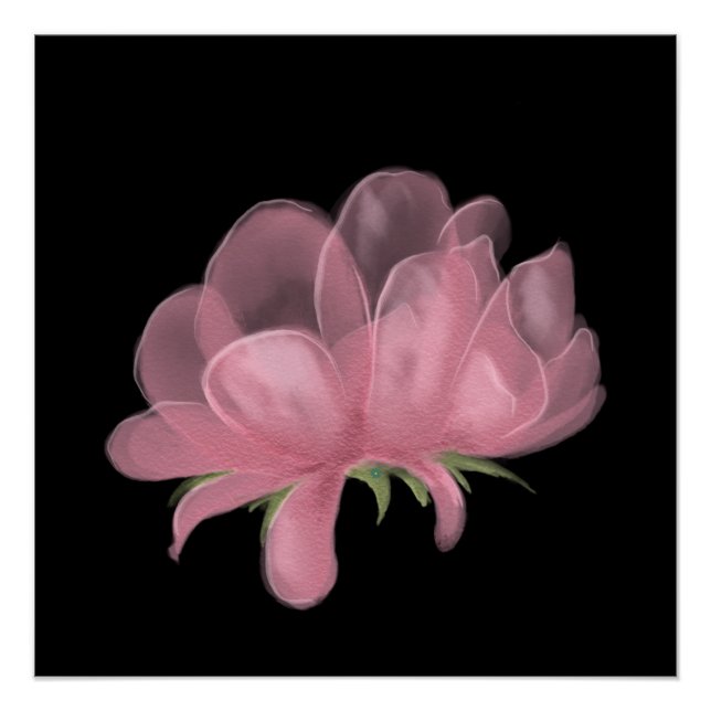 Pink Flower Art Poster (Front)