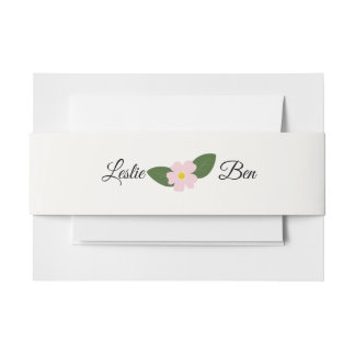 Pink Flower Belly Band Invitation Belly Band