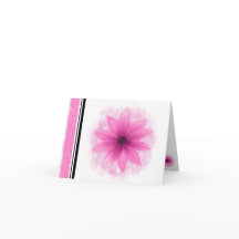 Pink flower blank note card