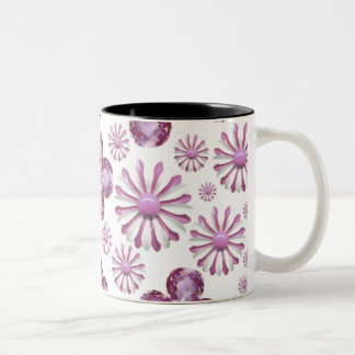 PINK FLOWER BLING COFFEE CUP