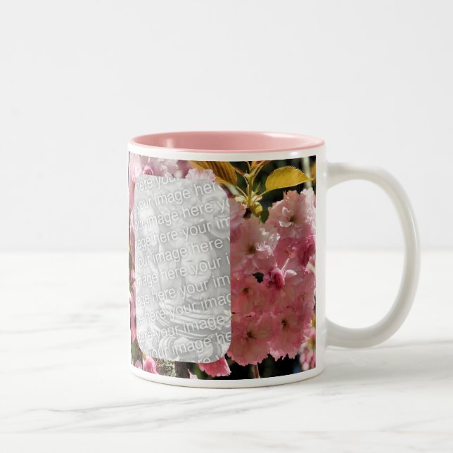 Pink Flower Blossoms Photo Two-Tone Coffee Mug (Right)
