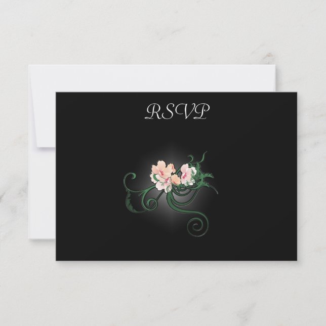 Pink Flower Blossoms RSVP (Front)