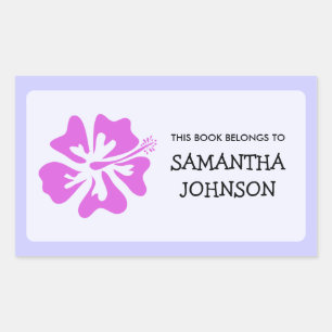 Pink Flower book label stickers School supplies