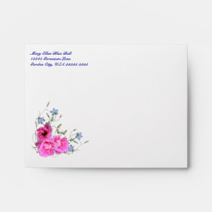 Pink Flower Boquet A2 Stationary and Note Envelope