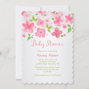 Pink Flower Border Invitation