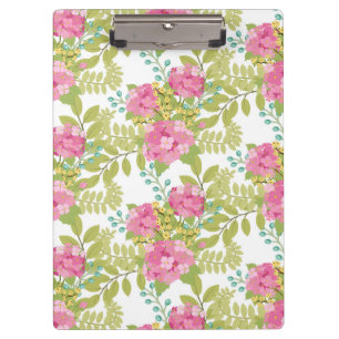 Pink Flower Botanical Floral Blossom Leaves Clipboard