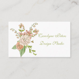 Pink Flower Bouquet Business Card