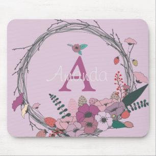 Pink Flower Bouquet Mouse Mat