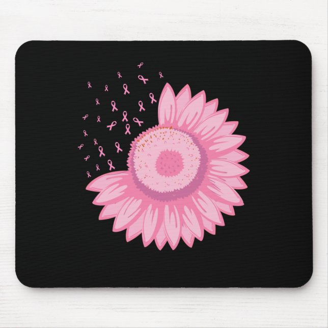Pink Flower Breast Cancer Awareness Mouse Mat (Front)