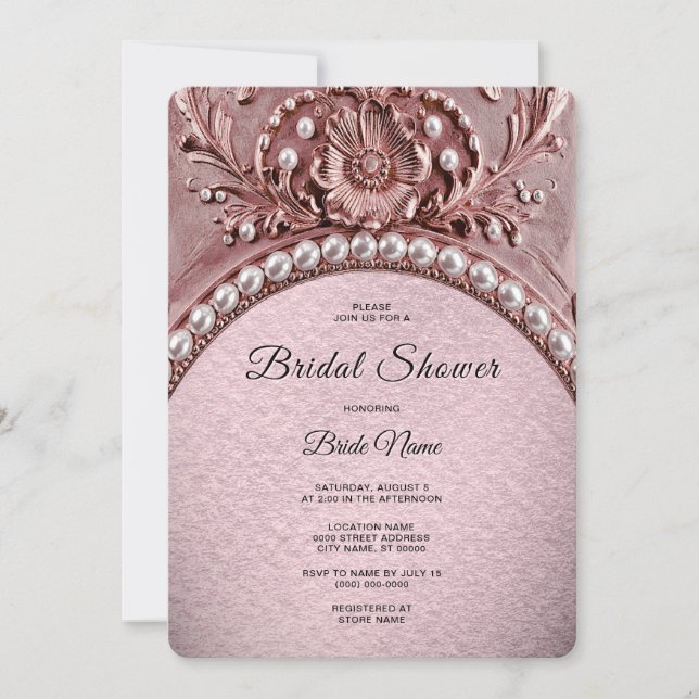 Pink Flower Bridal Shower Invitation (Front)