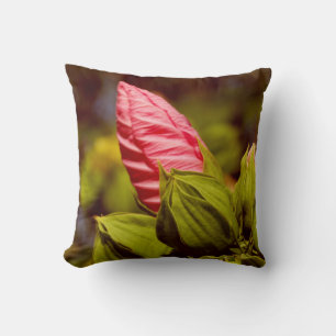 Pink Flower Bud Floral Garden Decorative Cushion