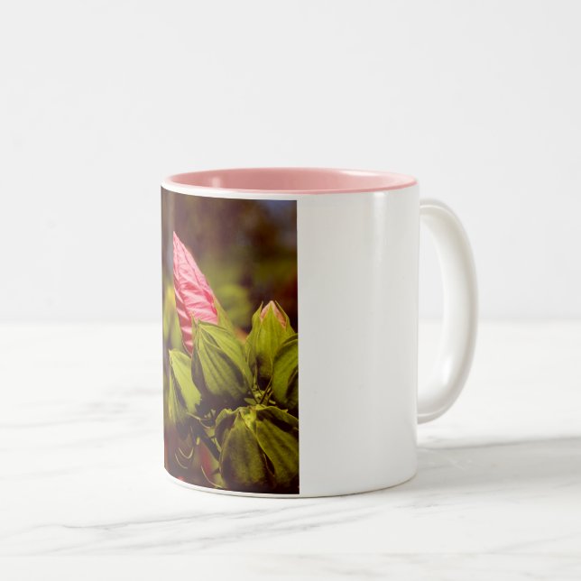 Pink Flower Bud Photo Mug (Front Right)