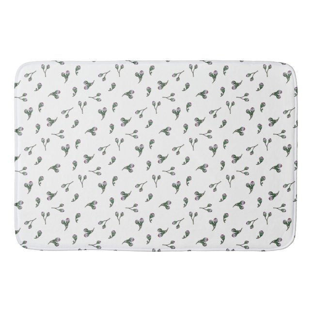 Pink flower buds bath mat (Front)