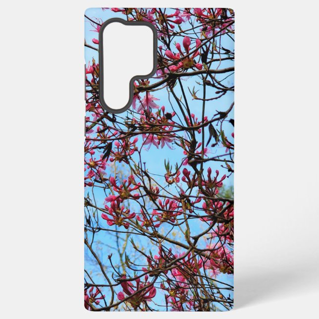 Pink Flower Buds on a Tree Samsung Galaxy S22 Ultra Case (Back)