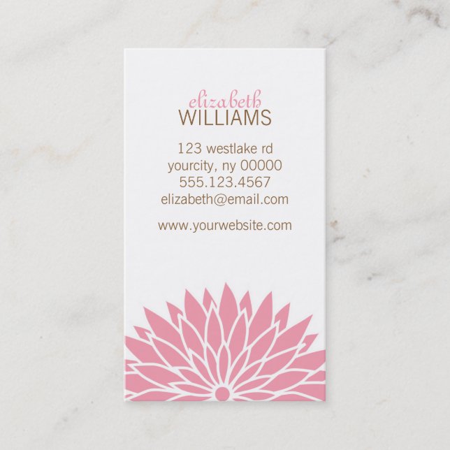 Pink Flower Business Card (Front)