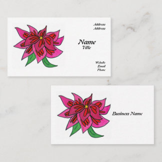 Pink Flower Business Cards