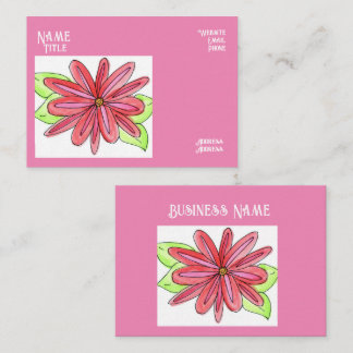 Pink Flower Business Cards